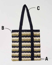 【NO TEARS BAG / PATTERN SET】ラフィアとかぎ針で編むボーダーサマーバッグのパターン