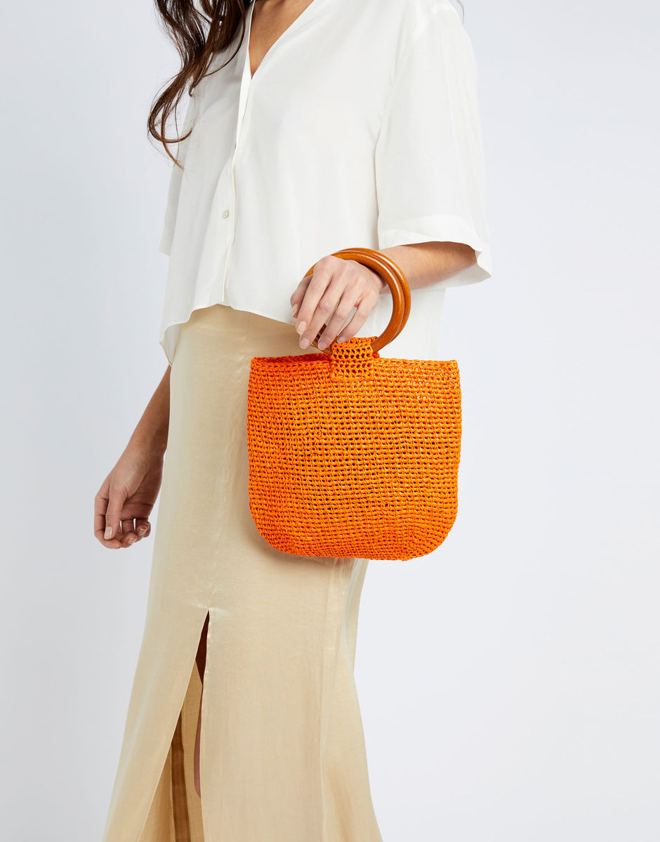 【APPLAUSE BAG / PATTERN SET】ラフィアとかぎ針で編む木製ハンドルバッグのパターン