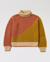 【EVERYWHERE SWEATER / PATTERN SET】棒針で編むカラーブロックが美しいハイネックセーターの編み物パターン