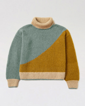 【EVERYWHERE SWEATER / PATTERN SET】棒針で編むカラーブロックが美しいハイネックセーターの編み物パターン