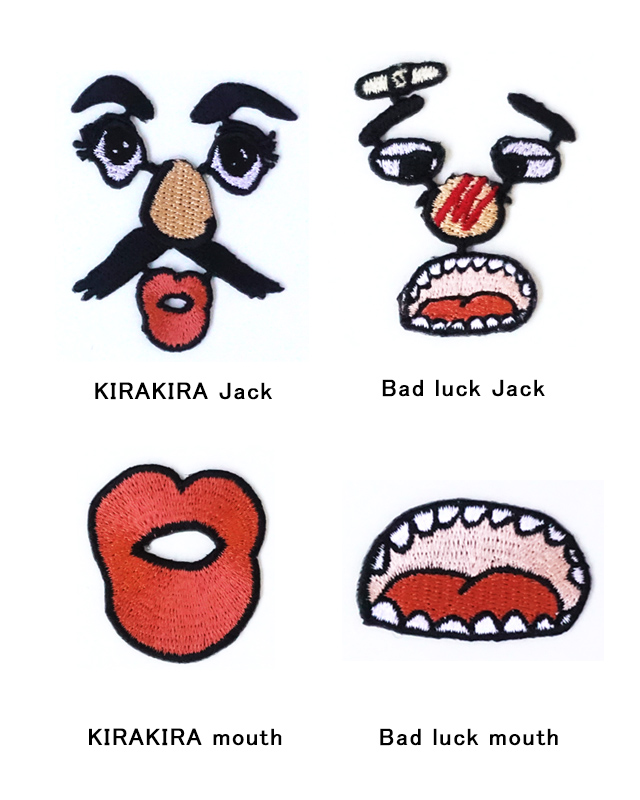 【”Mr. JACK” FACE】カットして遊べる刺繍シールワッペン